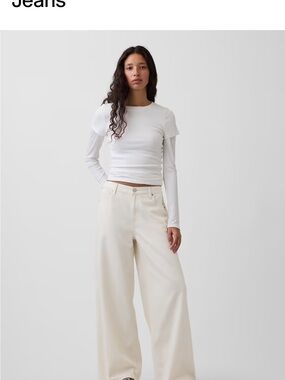 GAP Baggy Mid Rise Jeans - Cream